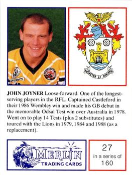 1991 Merlin Rugby League #27 John Joyner Back